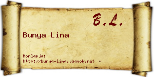 Bunya Lina névjegykártya